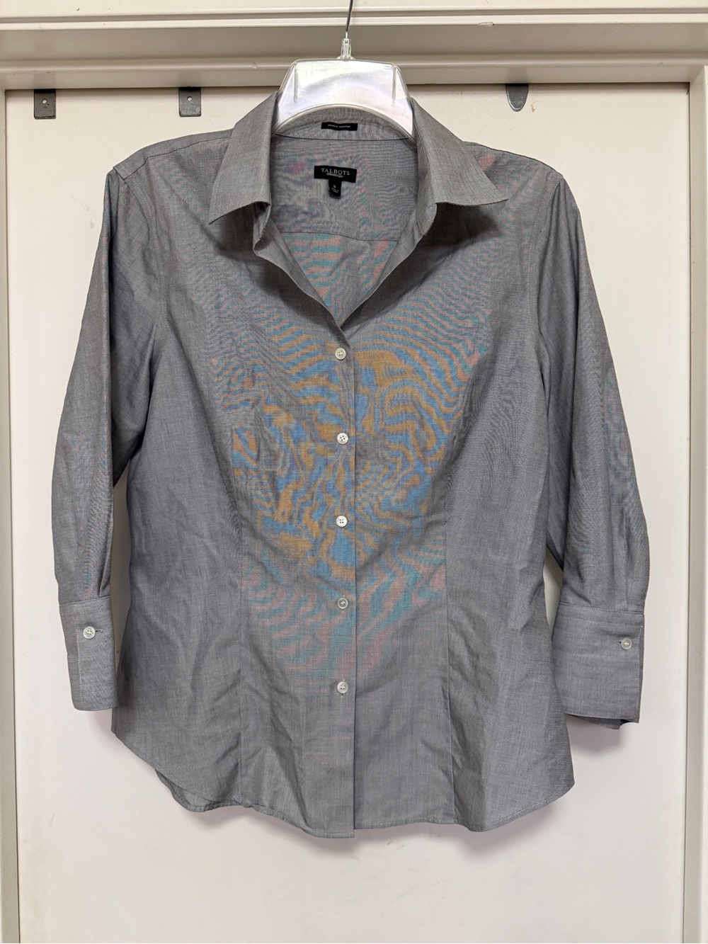 Talbots wrinkle resistant gray oxford / size 8
